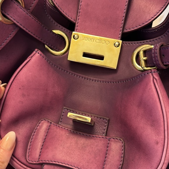 Jimmy Choo purple leather Rhona Hobo bag / purse - Picture 10 of 17